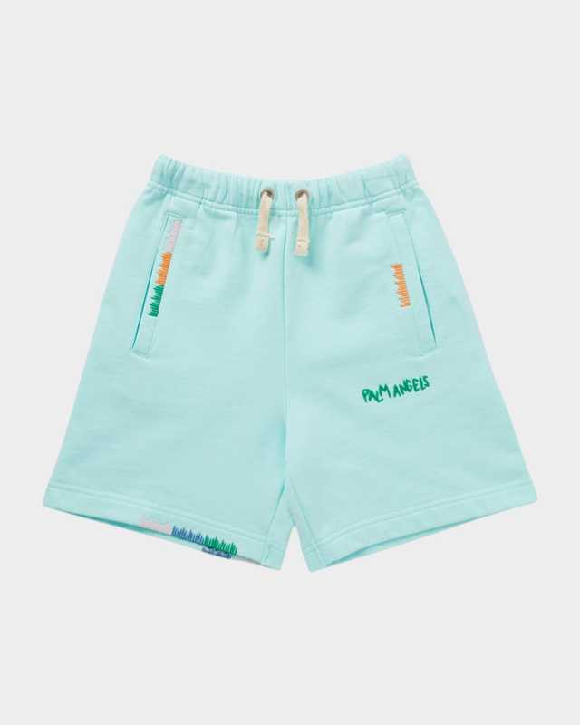 Boy's Embroidered Stitched Sweat Shorts, Size
